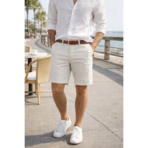 Frank & Oak Brunswick Slim Fit Shorts 7” Inseam Organic Cotton Size 38 NWT